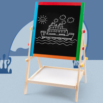 Small blackboard childrens home lifting wooden magnetic black and white double-sided drawing board two-in-one erasable coated bracket easel