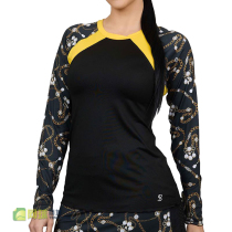 Foreign Sofibella Gold Jewel womens tennis suit suit long-sleeved top short skirt quick-drying R