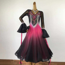 National standard dance competition Skirt Waltz performance skirt tango dance performance dress modern dance big swing plus drill skirt ballroom dance gradient