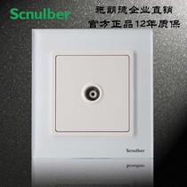 Type 86 wall switch socket White tempered glass cable TV socket panel closed circuit TV socket