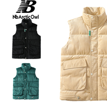 NB Down Cotton Vest Mens Winter Loose Corduroy Vest Youth Outdoor Korean Version Stand Collar Warm Vest Trend