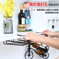 18-wide cabinet non-perforated red wine cup holder hanging home tall cup holder nail-free upside-down Mark coffee hanging cup holder