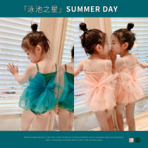  Little girls swimsuit skirt 2021 new trendy summer baby one-piece skirt sundress Western style childrens princess swimsuit