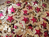 Collection of good products old clerk collar flower metal aluminum alloy five-star collar badge old-fashioned clerk collar badge