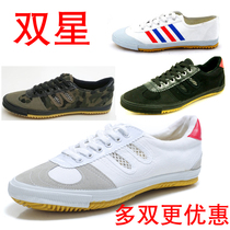 Twin Star Volleyball Shoes Bull Fascia Track-and-field Exercise Running Speed White Shoes Canvas Classic Thickening No. 50 yards
