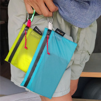 Light portable waterproof ID bag for travel abroad single layer thin long mobile phone change passport skin storage coated silicon bag