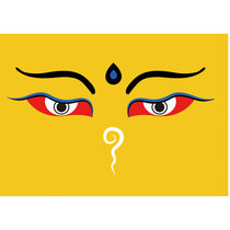Knots on the edge of wisdom The Eye of the Wisdom Buddhist Five Eyed Eyes Portrait of the Five Eyed Eyes Portrait of Verma Divine Eye Statue of Buddha Plastic Plastic Hanging Painting