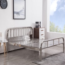 Stainless steel bed 1 8 m double bed 1 5 m single bed simple modern bed frame dormitory apartment bed iron bed