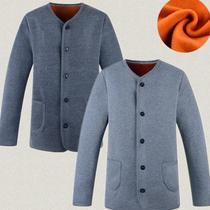 Care men cotton padded jacket in warm open mid-aged jacket winter cardioverwear lingerie plus suede button cardiff cardiff