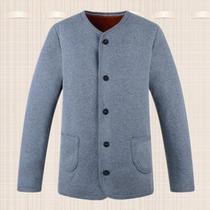 Elderly man velvet jacket Dad middle-aged thermal underwear Velvet thickened old man autumn and winter opposite door cardigan