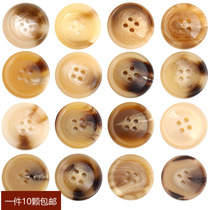 High-grade round beige series coat trench coat Blazer Blazer sweater Matt bright resin button button