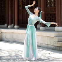 Classical dance clothes female flowing clothes big swing dress long dress suit rhyme practice clothes Chinese ancient style performance clothes
