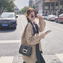 Europe station 2022 new spring and autumn loaded with Korean version collision color splicing suit collar collection waist casual little wind dress jacket female tide