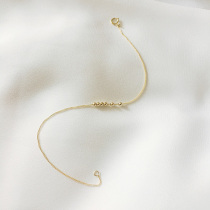 Custom simple contract US imported 14K gold bag small gold ball extremely fine European and American anklet does not fade