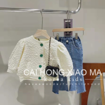 South Korean childrens clothing 2022 Spring Festival girl casual thin jacket Childrens shirt little girl foreign air trendy blouses