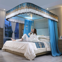 ALEX new high-end rail double bed mosquito net U track thickened home bedroom free of installation palace bed nets
