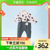 Yings newborn baby jumpsuit winter clothes thickened quilted newborn romper autumn and winter new baby romper