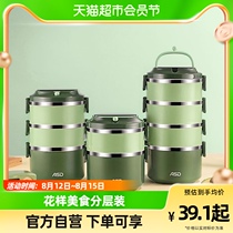Love Shida Multilayer Insulated Lunch Box 304 Stainless Steel Separated Type Office Workers Lunch Box Carrying Bucket Portable