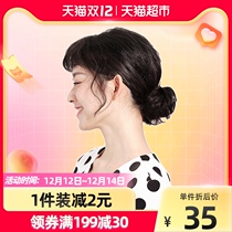 Sleek wig female Hairband cute ball head full real hair plate hair artifact fluffy natural lazy flower bud bag