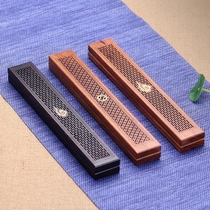 Wood lying incense burner line incense burner incense insert incense holder Household indoor sandalwood stove Agarwood stove Aromatherapy stove lying incense box