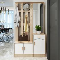 Home door porch cabinet shoe cabinet integrated multifunctional hall cabinet with mirror living room partition coat hanger