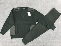 Olive green sweater sweatpants pure cashmere sweater wool pants
