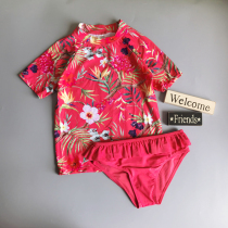 MONITI girl Middle Child short sleeve split swimsuit girl beach hot spring sunscreen surf suit 6-13 years old