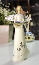  Happy flower basket little angel Joy Happy resin sculpture painted angel ornaments P232