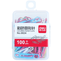 Del 0024 color paper clip creative paper clip clip clip sorting bookmarks 100 plastic boxed stationery