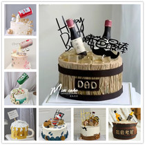 New net celebrity mens gentleman father husband popular creative floating beer bottle ice bucket birthday cake model