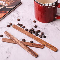 Good tool stick type coffee mixing spoon dark stick mixing spoon solid wood milk tea honey long stick mixing spoon