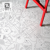 New minimalist Nordic geometric line sketch tiles Kitchen bathroom toilet wall tiles Bathroom non-slip floor tiles 30