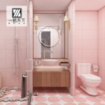 Macaron tile modern bathroom kitchen toilet wall tile Nordic pink bathroom Net red flower brick 300 × 600