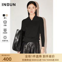 Nong COVER SPRING 2022 black knitwear 100 lap pro skin-care yarn upright collar antibacterial black tech sweaters