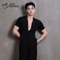 ACEdance adult Latin dance suit summer design mens shirt short-sleeved practice suit SY186