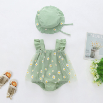 Baby Skirt Summer Suit Womens Baby Clothes Princess Super Cute Full Moon 100 Days Harnesses Bag Fart Conjoined Khaclothes