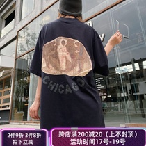 KANYE CHICAGO CPFM KAN YE SAN Shen oil painting Europe and the United States high street loose tide brand short-sleeved T-shirt mens summer