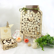 Signature custom book wood chip personalized custom creative wooden graduation wedding birthday fingerprint sign-in board Tree bottle