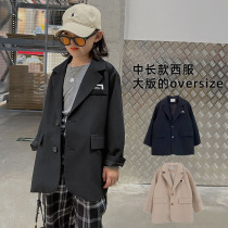 Childrens Spring and Autumn Korean suit Long 3-year-old 4 girls foreign style casual suit boy handsome tide coat