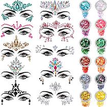  10 Sets Face Gems Glitter Face Rhinestone Stickers