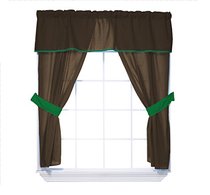 Baby Doll Bedding Solid two tone 5-Piece Window Val