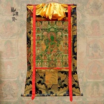 Nepal handmade cotton mineral pigment Tibetan twenty-one green Tara old thangka hanging painting decorative painting can depict gold