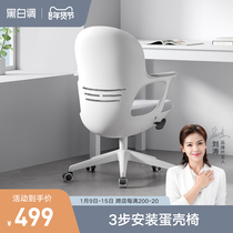 Black and white computer chair home chair backrest eggshell chair study students learning chair desk chair desk chair office chair