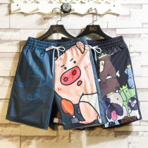 Summer pajama pants mens ice thin home five-point pants cartoon loose size shorts can be worn outside casual beach pants