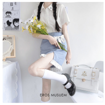 (Eros Museum)Original embroidered shirt little painter spring and summer new Korean uniform shirt short sleeve