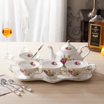 European creative fresh coffee set Afternoon tea tea set Hotel club bone China high-grade coffee set with tray