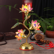 Three-level lotus lanterns colorful Buddha front Buddha Hall for red lights Lotus lanterns for long-term lights for Buddha lanterns Buddhist supplies