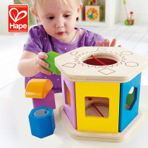 Hape Hexagonal classification Building block box Shape Cognitive box Shape house Childrens childrens wooden puzzle early education toy