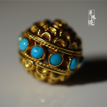 Looking for beads 臻 The best product 老 Old gold West Asia Old gold hollow inlaid beads Buddha beads perfect match 18K