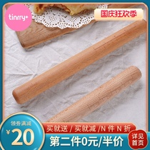French bakery household solid wood beech Rolling Pin 20 30cm with scale size dumpling skin artifact Tinrry